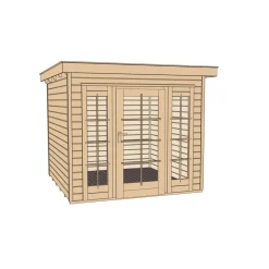 Weka Gartenhaus Panorama 172 Größe 1/2 mit Glastür 259 x 286 x 216 cm