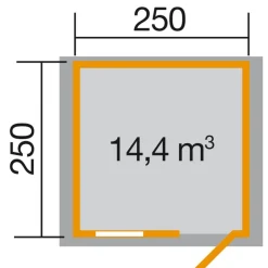 Weka Gartenhaus Premium 28 mm Flügetür 250 x 250 cm