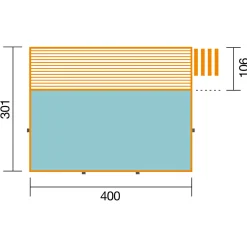Weka Pool Rechteckig Größe 1 b 308,5 x 401,5 cm inkl Technikraum/Sonnendeck und FilteranlageFolie blau
