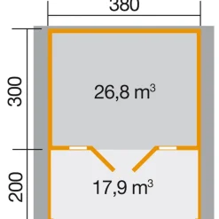 Weka Weekendhaus 137 B Größe 1/2 460 x 510 x 262 cm