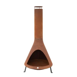 Westmann Terrassenofen Gartenkamin inkl. Rauchablass 70x70x160cm Rost
