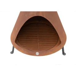 Westmann Terrassenofen Gartenkamin inkl. Rauchablass 70x70x160cm Rost