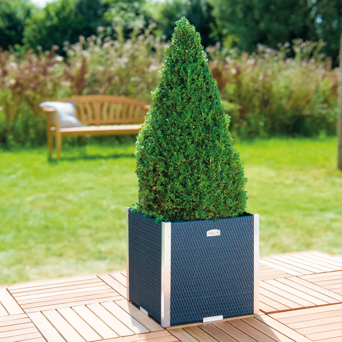 Wilk Rattan-Pflanzgefäß 46x46x46 cm, Kunststoff