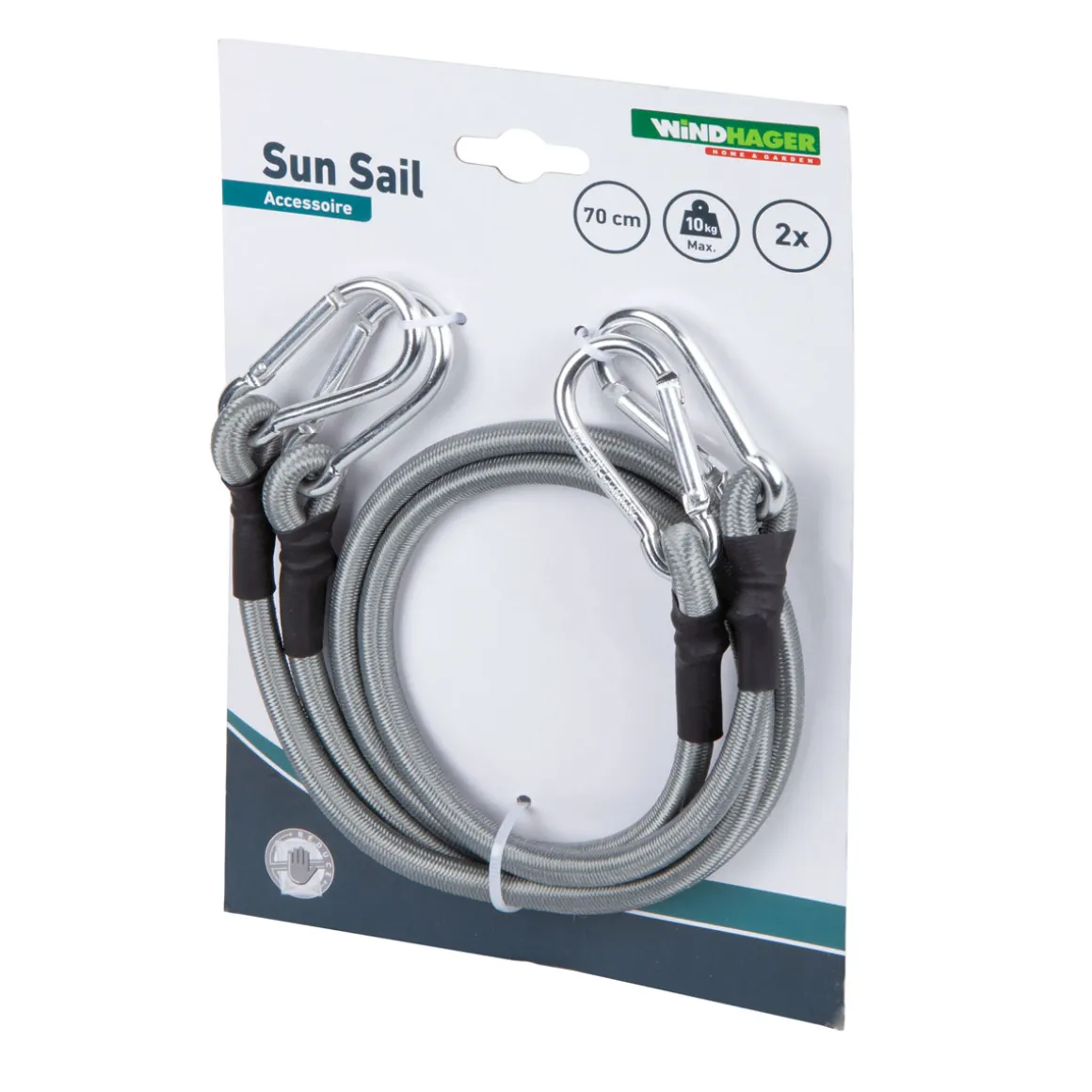 Windhager Expanderseil und Karabiner 70 cm 2 St