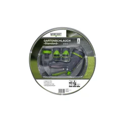 Wingart Gartenschlauch Standard grau mit grünen Streifen 1/2" 20 m mit Anschlüssen
