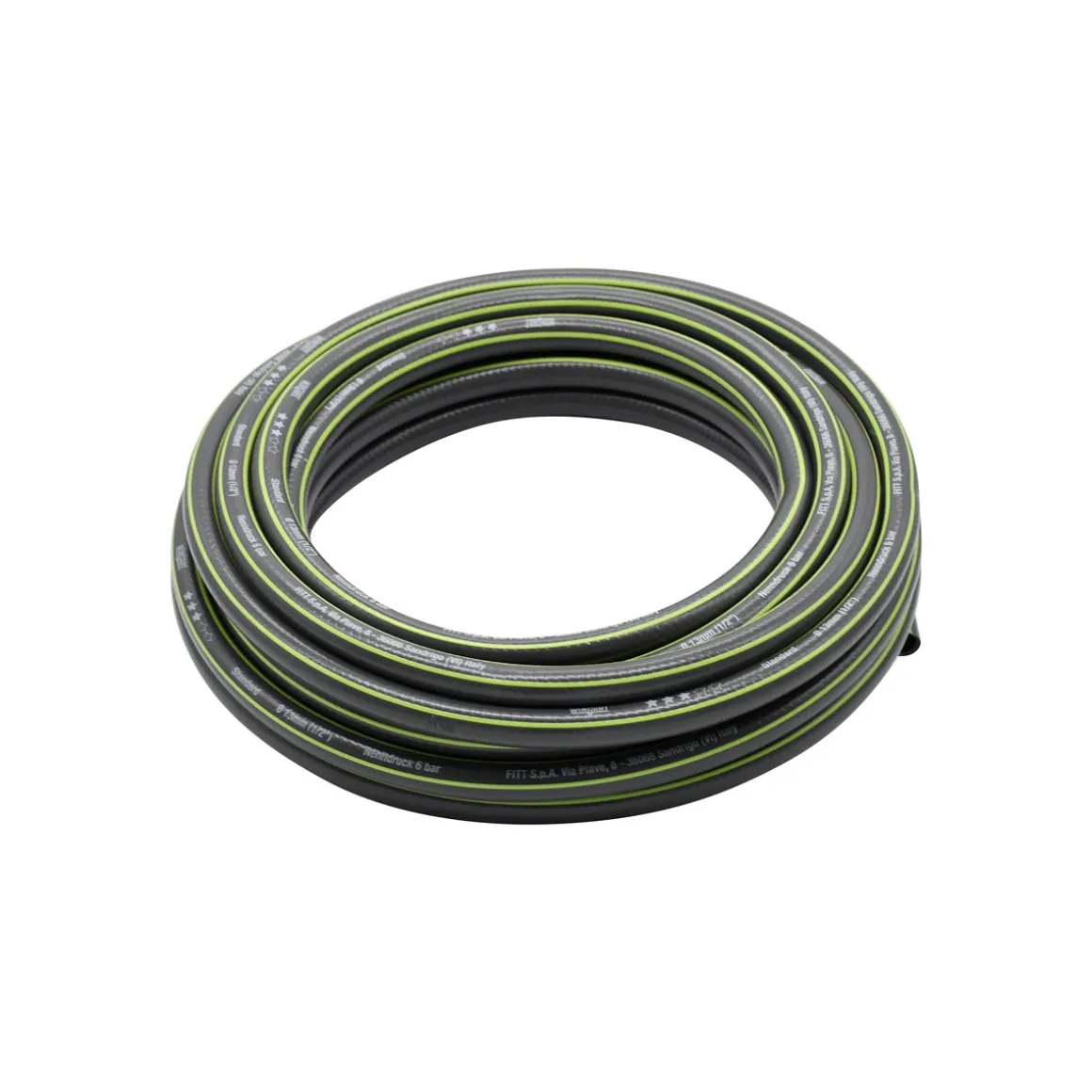 Wingart Gartenschlauch Standard grau mit grünen Streifen 1/2" 20 m mit Anschlüssen