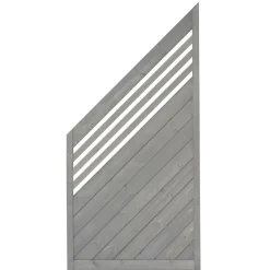 Zaunserie Malmö Abschluss links 90 x 180/90 cm Fichte basaltgrau lasiert